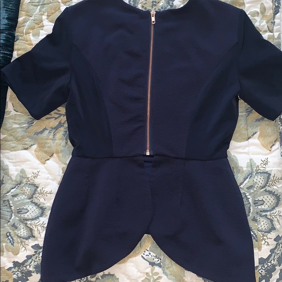 Navy Blue peplum blouse - Picture 9 of 9